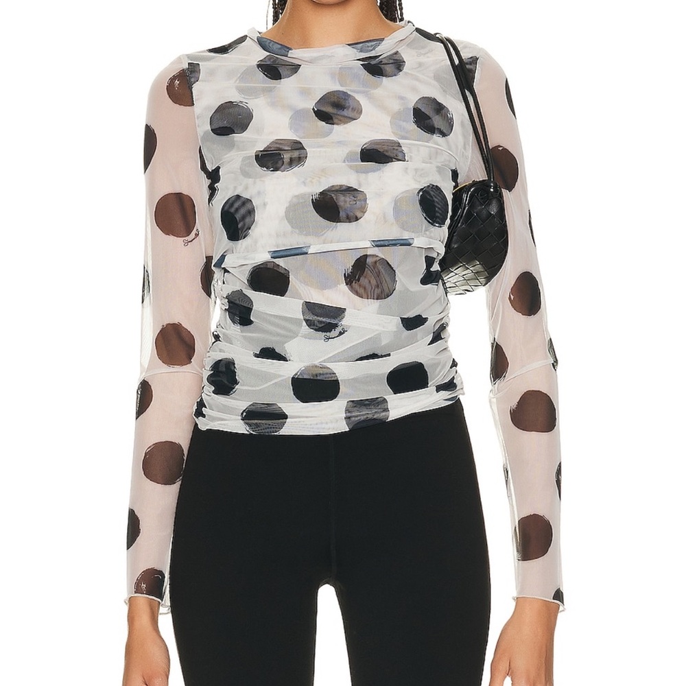 Simon Miller Black Polka Dot Sheer Blouse